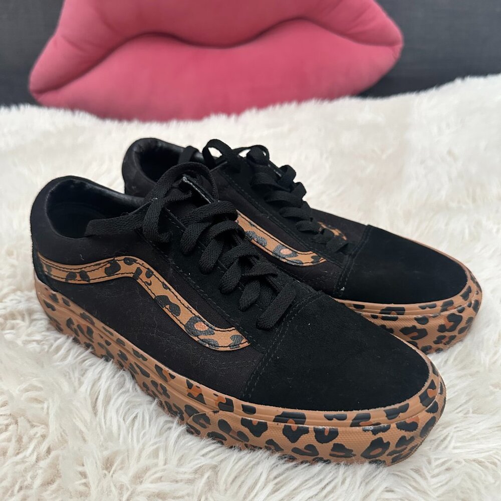 Vans Black Leopard Sole Sneakers